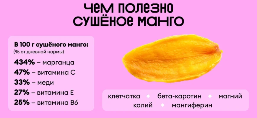 “Яка користь сушеного манго для здоров’я: основні переваги продукту”