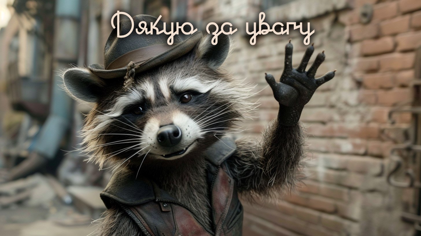 Подяка за увагу від Єнота