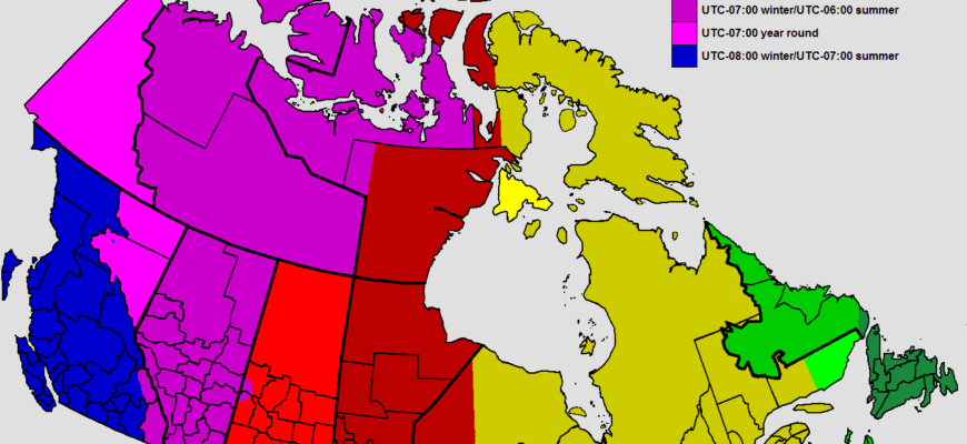 Різниця в часі з Канадою: як обчислити для вашого регіону?