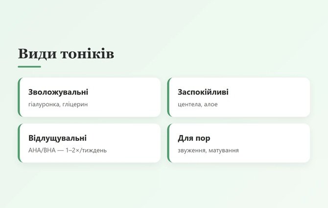види тоніків